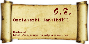 Oszlanszki Hannibál névjegykártya
